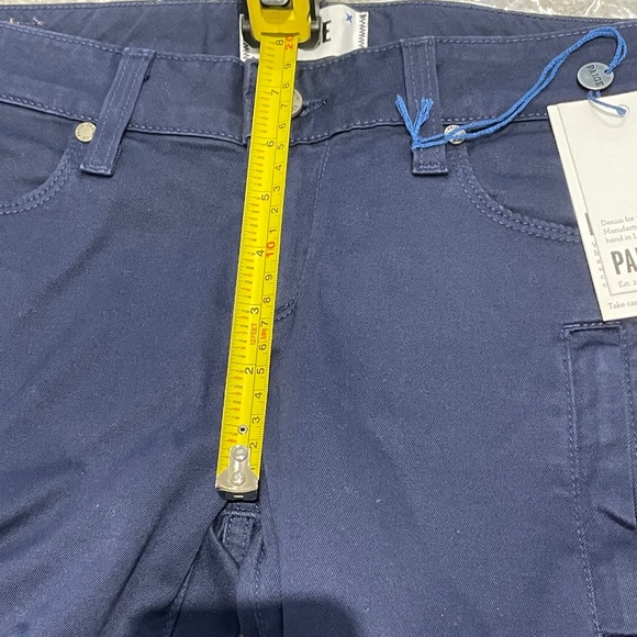 NWT Paige MARLEY Moto Skinny Zip Leg Twill Pants in Pacific Dusk Size 26 - Picture 5 of 9